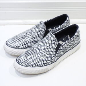 Zara Slip On Sneakers in Black & White Snake Print